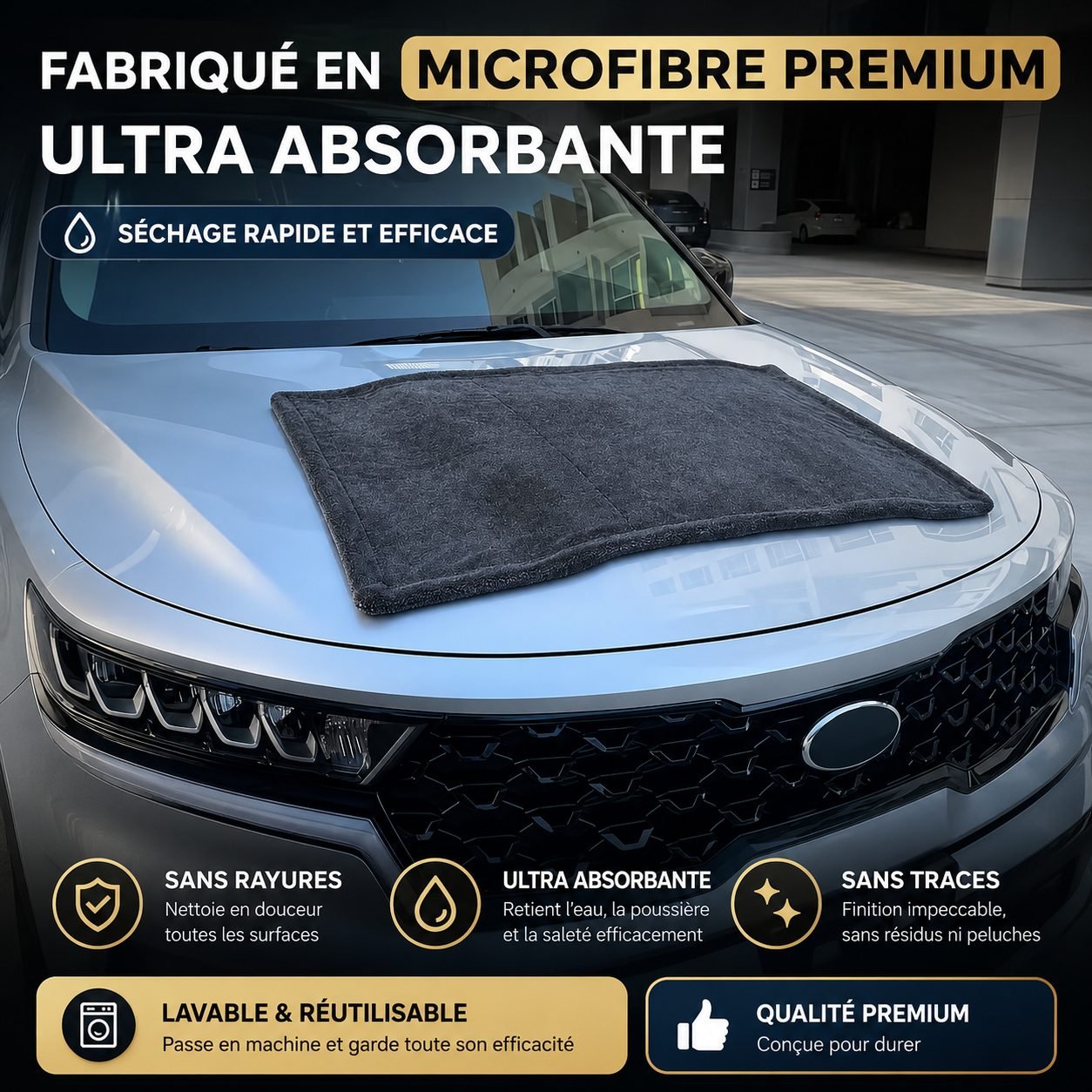 MICROFIBRE DE SECHAGE 1300 GSM MAT COVERING